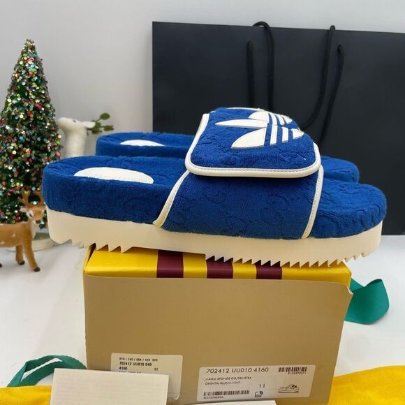 Men’s Gucci X Adidas, slide sandals size 11 made in Italy - Picture 3 of 7